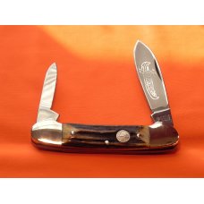 Vintage Boker Canoe Pocket Knife w Great Matching Stag Handles & Frost Indian in Canoe Blade Etch Vintage Boker Canoe Pocket Knife w Great Matching Stag Handles & Frost Indian in Canoe Blade Etch