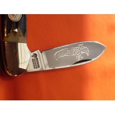 Vintage Boker Canoe Pocket Knife w Great Matching Stag Handles & Frost Indian in Canoe Blade Etch Vintage Boker Canoe Pocket Knife w Great Matching Stag Handles & Frost Indian in Canoe Blade Etch