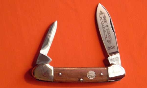 Vintage Boker Canoe Pocket Knife MDL# 200 w Nice Wood Handles & Blade Frost & Etching Vintage Boker Canoe Pocket Knife MDL# 200 w Nice Wood Handles & Blade Frost & Etching