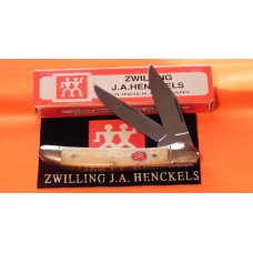 Vintage J A Henckels Natural Smooth Bone 2 Blade Copperhead Pocket Knife w Red Shield MDL# HK-4-WSB Vintage J A Henckels Natural Smooth Bone 2 Blade Copperhead Pocket Knife w Red Shield MDL# HK-4-WSB