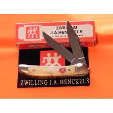 Vintage J A Henckels Natural Smooth Bone 2 Blade Copperhead Pocket Knife w Red Shield MDL# HK-4-WSB Vintage J A Henckels Natural Smooth Bone 2 Blade Copperhead Pocket Knife w Red Shield MDL# HK-4-WSB