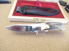 Queen Cutlery Joe Kious Hunter Stag # 7  Fixed Blade