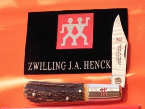 Zwilling  J A Henckels 2 Blade "Hand Forged" Barlow (HK-14-S) with Premium Stag Handles & Orig Box