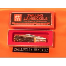 Zwilling J A Henckels 2 Blade "Hand Forged" Barlow (HK-14-S) with Premium Stag Handles & Orig Box Zwilling J A Henckels 2 Blade "Hand Forged" Barlow (HK-14-S) with Premium Stag Handles & Orig Box