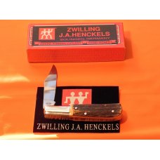 Zwilling J A Henckels 2 Blade "Hand Forged" Barlow (HK-14-S) with Premium Stag Handles & Orig Box Zwilling J A Henckels 2 Blade "Hand Forged" Barlow (HK-14-S) with Premium Stag Handles & Orig Box