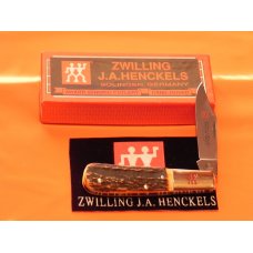 Zwilling J A Henckels 2 Blade "Hand Forged" Barlow (HK-14-S) with Premium Stag Handles & Orig Box Zwilling J A Henckels 2 Blade "Hand Forged" Barlow (HK-14-S) with Premium Stag Handles & Orig Box