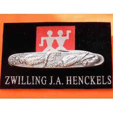 Vintage J A Henckels 2 Blade Gents Pocket knife w/ Elk & Hunter +Hawks on Reverse -Limited Edition