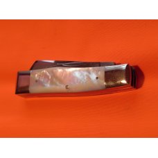 Vint Bull Dog Brand Gunstock Pocket Knife w Flawless Fiery Multi-Color Handles +Blade Etch Vint Bull Dog Brand Gunstock Pocket Knife w Flawless Fiery Multi-Color Handles +Blade Etch
