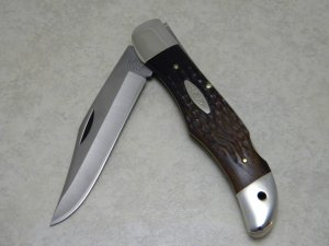 Case XX Stainless USA 3 Dot (1977) Wood 6165-L SAB SSP Folding Hunter Lockback Knife