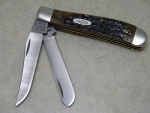 Case XX USA Bradford PA USA Bone 6207 SP SSP Mini Trapper Knife