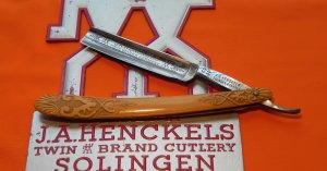 Antique J A Henckels (Graef & Schmidt, Henckels USA Agent) MDL#69 Straight Razor -Ornate Handles