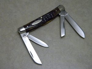 Case XX USA 1-Dot-10-Dot 1979-1980 Transition Pretty Bone 64052 4 Blade Congress Knife