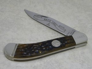 Case XX USA Bradford PA USA 1991 NKCA Club Knife Bone Saddle Horn