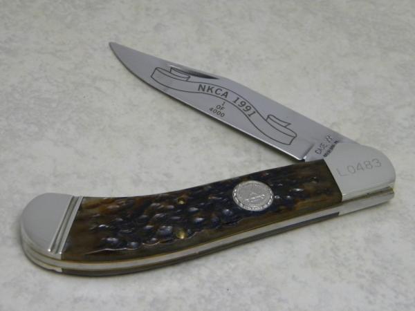 Case XX USA Bradford PA USA 1991 NKCA Club Knife Bone Saddle Horn Case XX USA Bradford PA USA 1991 NKCA Club Knife Bone Saddle Horn