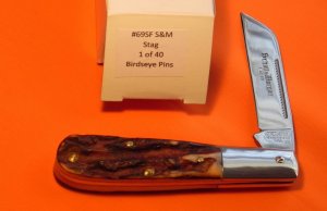 2014 Schatt & Morgan (Queen) Barlow PocketKnife w/ Gnarly Genuine Deer Stag Horn Handles - 1 of 40