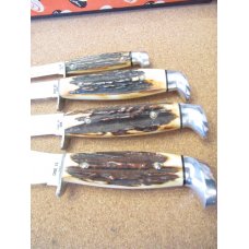 1976 Case XX Stag Handle Fixed Blades Razors Edge (Grey Etch) in Punkin Box 1976 Case XX Stag Handle Fixed Blades Razors Edge (Grey Etch) in Punkin Box