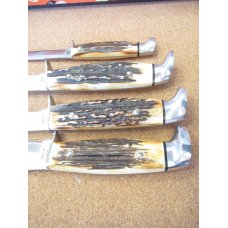 1976 Case XX Stag Handle Fixed Blades Razors Edge (Grey Etch) in Punkin Box 1976 Case XX Stag Handle Fixed Blades Razors Edge (Grey Etch) in Punkin Box