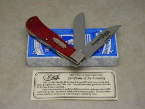 Case Classic 1992 Red Bone 6223 Bomb Shield Jumbo Trapper Knife in Box
