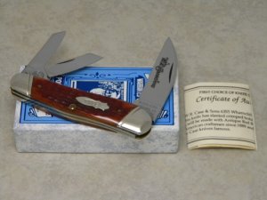 Case Classic 1992 Antique Red Bone 6355  Bomb Shield 1 of 250  Wharncliffe Whittler Knife in Box