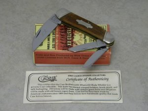 Case Classic '92 Antique Green Bone 6355 Bow Tie Shield Serial #1  Wharncliffe Whittler Knife in Box