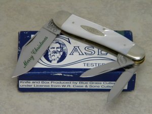 Case Classic 1993 Pearl 83043 1/2 "Merry Christmas from LRK"  Split Backspring Whittler Knife in Box