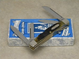 Case Classic 1991 Burnt Green Bone 6488 Bomb Shield Large Congress Knife in Box