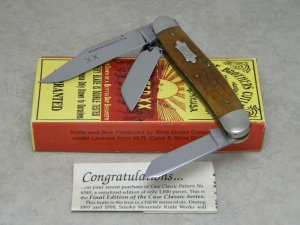 Case Classic 1996 Antique Brown Bone 6340 Bow Tie Shield Large Stockman Knife in Box