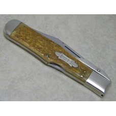 Case Classic 1990's Honey Brown Rogers Bone C61050L Bow Tie Shield Coke Bottle Lockback Knife in Box Case Classic 1990's Honey Brown Rogers Bone C61050L Bow Tie Shield Coke Bottle Lockback Knife in Box