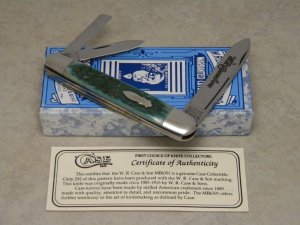 Case Classic 1990 Moss Blue Bone MB6391 Bomb Shield Anglo-Saxon Whittler Knife in Box