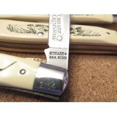 Schrade Cutlery USA Scrimshaw 7 White Delrin Handle Pattern # SC 503 pick the one you want Schrade Cutlery USA Scrimshaw 7 White Delrin Handle Pattern # SC 503 pick the one you want