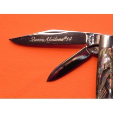 Queen #14 Peanut Pocket Knife w/ Great Abalone Handles! Queen Abalone #14 Blade Etch -Titusville PA Queen #14 Peanut Pocket Knife w/ Great Abalone Handles! Queen Abalone #14 Blade Etch -Titusville PA