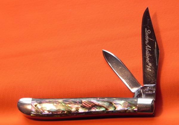Queen #14 Peanut Pocket Knife w/ Great Abalone Handles! Queen Abalone #14 Blade Etch -Titusville PA Queen #14 Peanut Pocket Knife w/ Great Abalone Handles! Queen Abalone #14 Blade Etch -Titusville PA