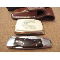 Western Knife Model 522 with Cummiins Belt Buckle Western Knife Model 522 with Cummiins Belt Buckle