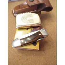 Western Knife Model 522 with Cummiins Belt Buckle Western Knife Model 522 with Cummiins Belt Buckle