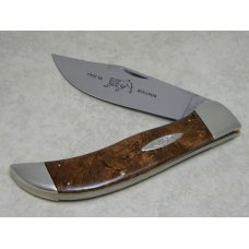 Case Classic 1990 Burl Wood Celluloid 71072 Oval Shield Bulldog Clasp Knife in Box