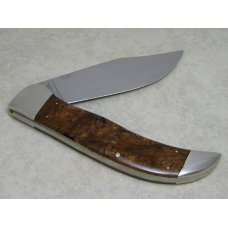 Case Classic 1990 Burl Wood Celluloid 71072 Oval Shield Bulldog Clasp Knife in Box