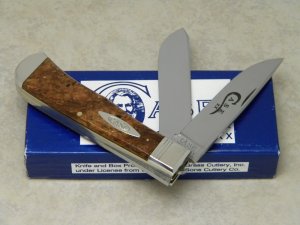 Case Classic 1993 Burl Wood 7223 Oval Shield Jumbo Trapper Knife in Box