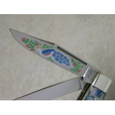 Bulldog Brand Solingen Germany Abalone Trapper Knife with Peacock Etch in Box 1 of 100 Bulldog Brand Solingen Germany Abalone Trapper Knife with Peacock Etch in Box 1 of 100