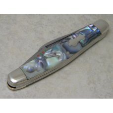 Bulldog Brand Solingen Germany Abalone Stockman Knife with Peacock Etch in Box 1 of 100 Bulldog Brand Solingen Germany Abalone Stockman Knife with Peacock Etch in Box 1 of 100
