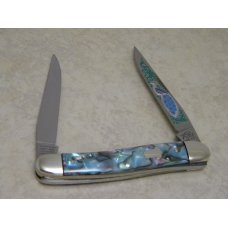 Bulldog Brand Solingen Germany Abalone Muskrat Knife with Peacock Etch in Box 1 of 100 Bulldog Brand Solingen Germany Abalone Muskrat Knife with Peacock Etch in Box 1 of 100