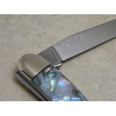 Bulldog Brand Solingen Germany Abalone Muskrat Knife with Peacock Etch in Box 1 of 100 Bulldog Brand Solingen Germany Abalone Muskrat Knife with Peacock Etch in Box 1 of 100
