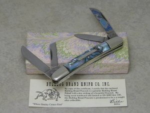 Bulldog Brand Solingen Germany Abalone Congress Knife with Peacock Etch in Box 1 of 100
