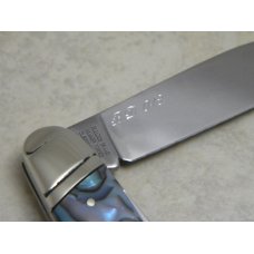 Bulldog Brand Solingen Germany Abalone Large Congress Knife with Peacock Etch in Box 1 of 100 Bulldog Brand Solingen Germany Abalone Large Congress Knife with Peacock Etch in Box 1 of 100