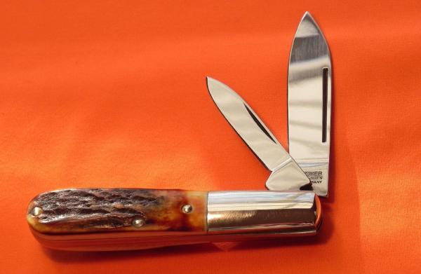 Vintage Boker (Tree Brand) 2 Blade Barlow with Extra Wide Stag Handles! -NOS Vintage Boker (Tree Brand) 2 Blade Barlow with Extra Wide Stag Handles! -NOS