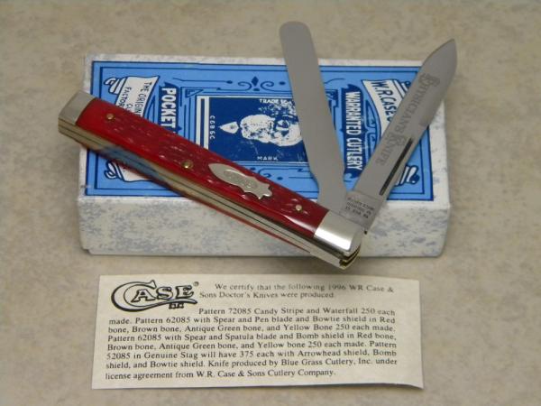 Case Classic 1996 Red Bone 62085 Bomb Shield Doctor's Physician's Knife in Box Case Classic 1996 Red Bone 62085 Bomb Shield Doctor's Physician's Knife in Box