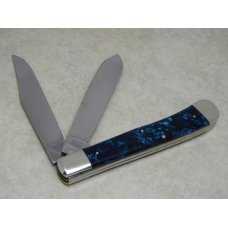Bulldog Brand Solingen Germany 1995 Blue Velvet Large Display Trapper Knife with Etch in Box Bulldog Brand Solingen Germany 1995 Blue Velvet Large Display Trapper Knife with Etch in Box