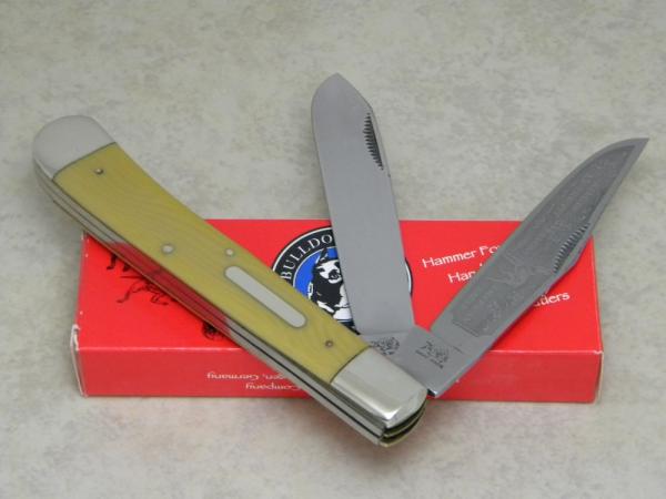 Bulldog Brand Solingen Germany 1995 Waterfall Large Display Trapper Knife with Etch in Box Bulldog Brand Solingen Germany 1995 Waterfall Large Display Trapper Knife with Etch in Box