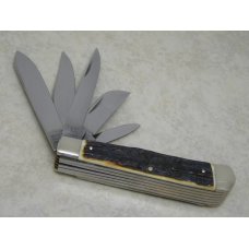 Bulldog Brand Solingen Germany Genuine Stag 20 Year Anniversary 5 Blade Trapper Knife in Box c.1998 Bulldog Brand Solingen Germany Genuine Stag 20 Year Anniversary 5 Blade Trapper Knife in Box c.1998