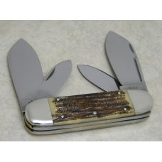 Bulldog Brand Germany 2nd Cut Stag Grizzly Bear 4 Blade Congress Elephant Toe Knife in Box c.2003 Bulldog Brand Germany 2nd Cut Stag Grizzly Bear 4 Blade Congress Elephant Toe Knife in Box c.2003