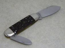 Bulldog Brand Germany Deep Jigged Bone Black Rhinoceros Elephant Toe Knife in Box c.1995 Bulldog Brand Germany Deep Jigged Bone Black Rhinoceros Elephant Toe Knife in Box c.1995